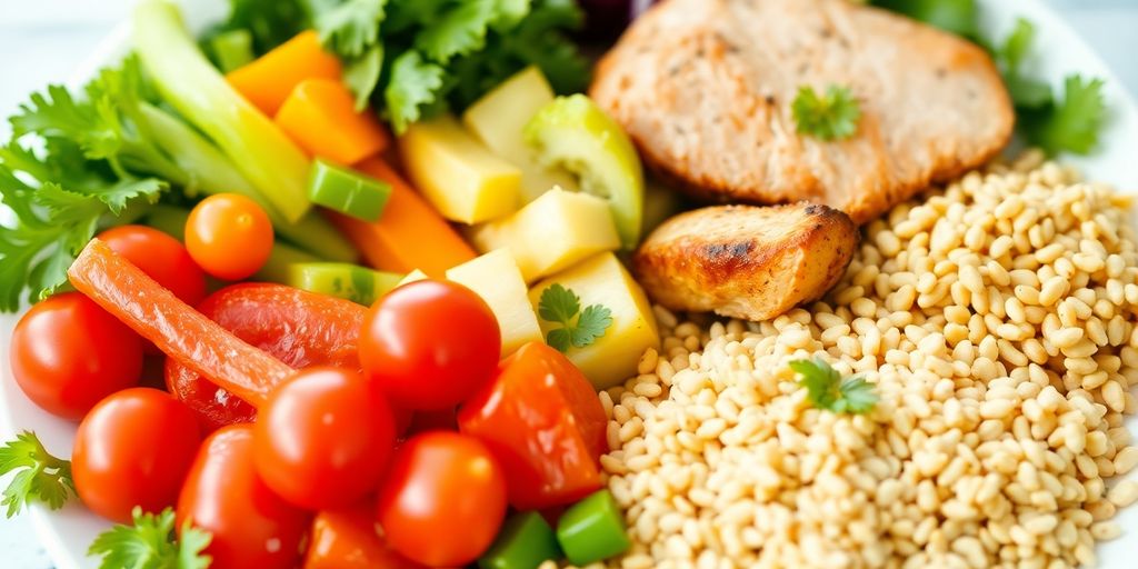 Healthy low fat meal for gallbladder health on a plate.