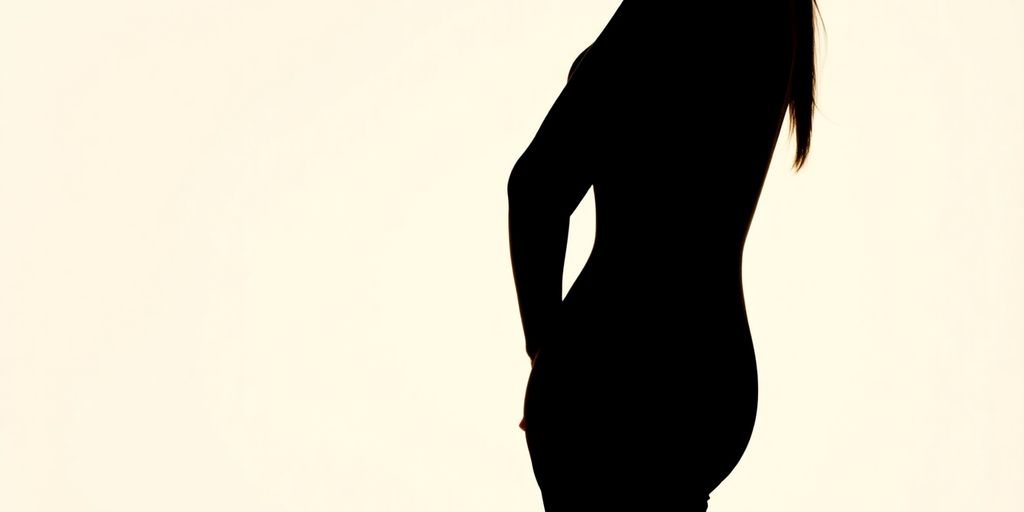 Person silhouette, positive body outline.