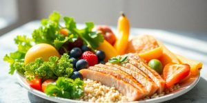 Vibrant plate of healthy foods