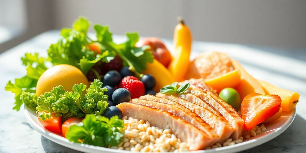 Vibrant plate of healthy foods
